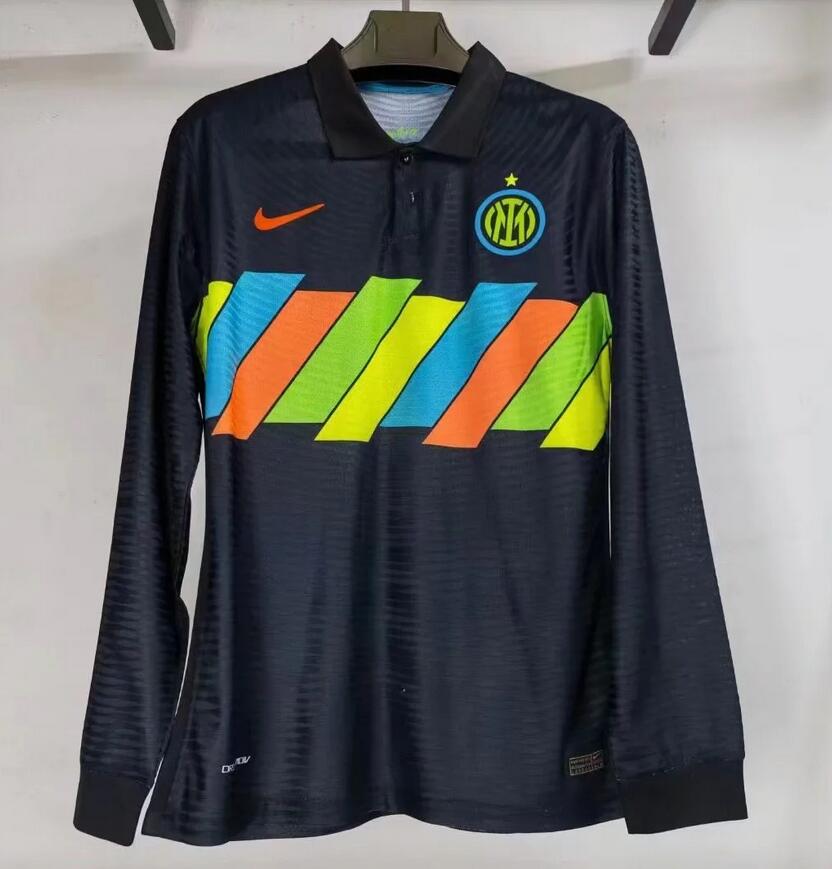 2021/22 Inter Milan Long Sleeve Football Kit Third Soccer Jersey Player Version